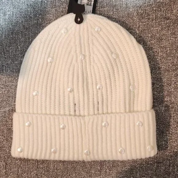 Kate Spade New York Ivory, Pearl Embellished Beanie NWT - Picture 2 of 3